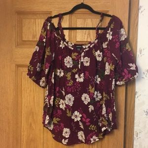 Beautiful Cold Shoulder Challis Top
